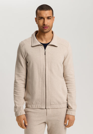 Cozy Living Organic Cotton Zip-Up Jacket | Camel Melange 75818-2895